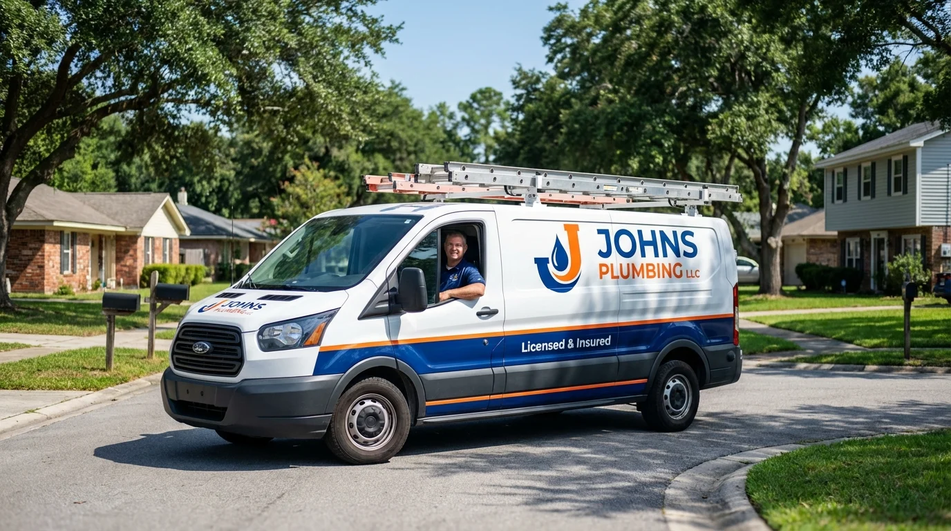 Johns Plumbing LLC service van in Newland, NC